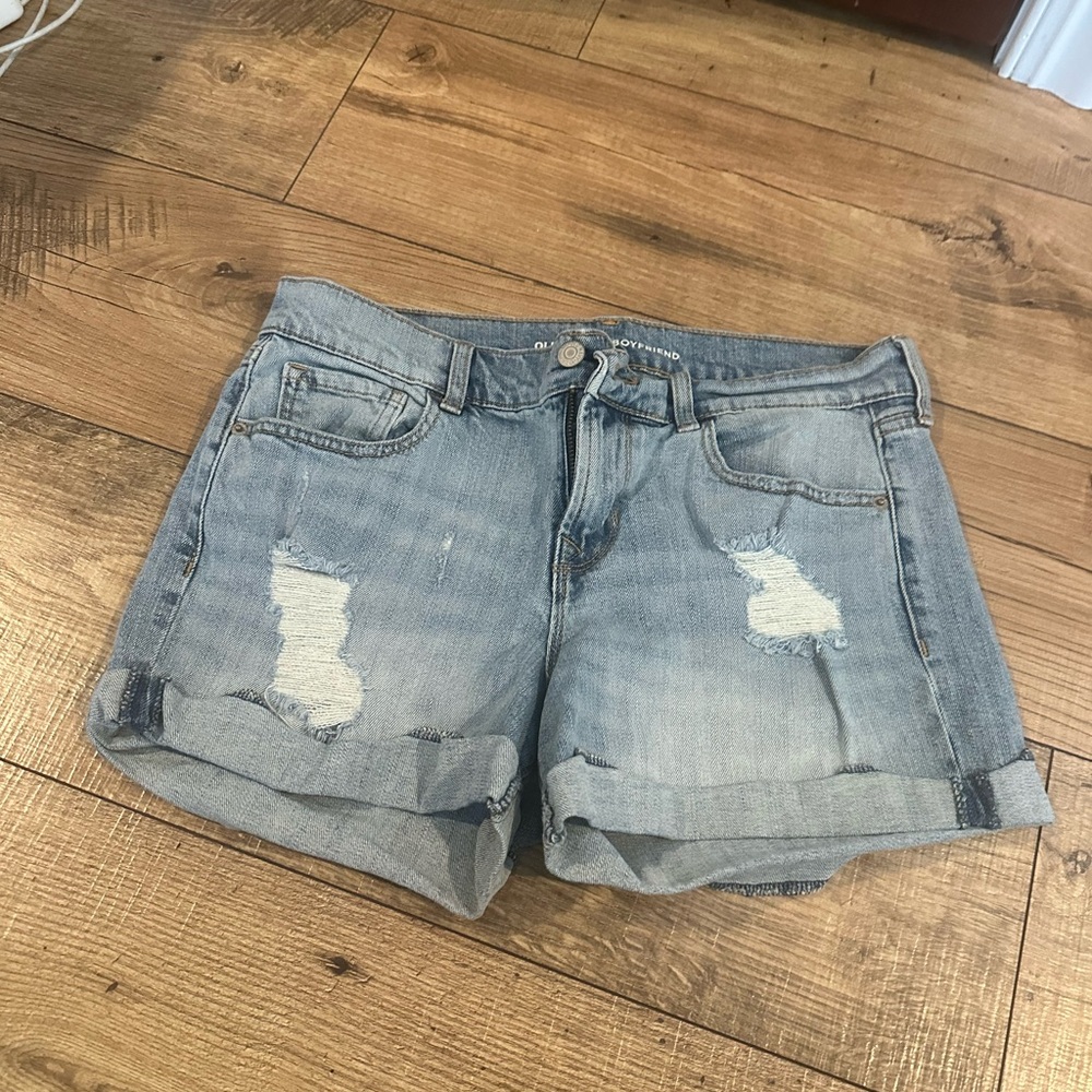 Old Navy Light Blue Distressed Jean Shorts